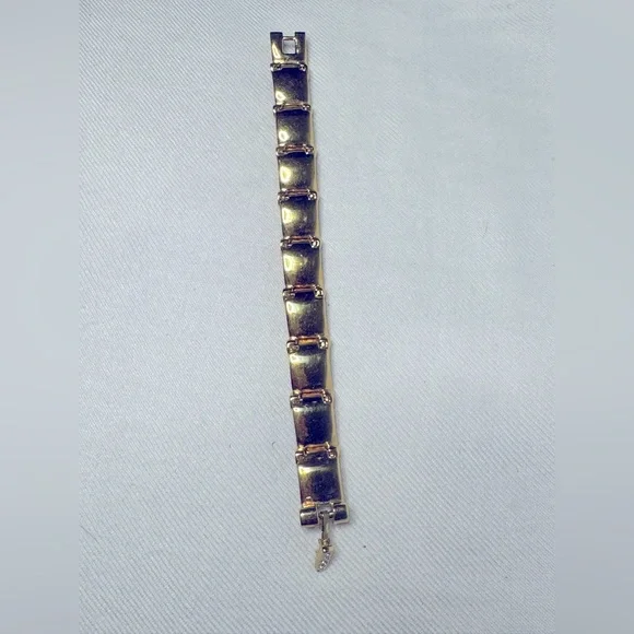 Swarovski π€©HOST PICK π€©gold bracelet with black enamel and crystal accents USED - Picture 2 of 11